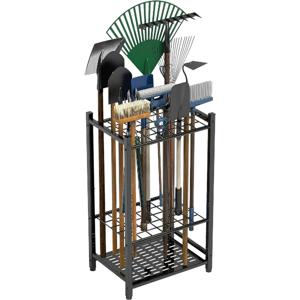 Sttoraboks Garden Tool Organizer, Yard Tool Tower Rack for Garage Organization and Storage